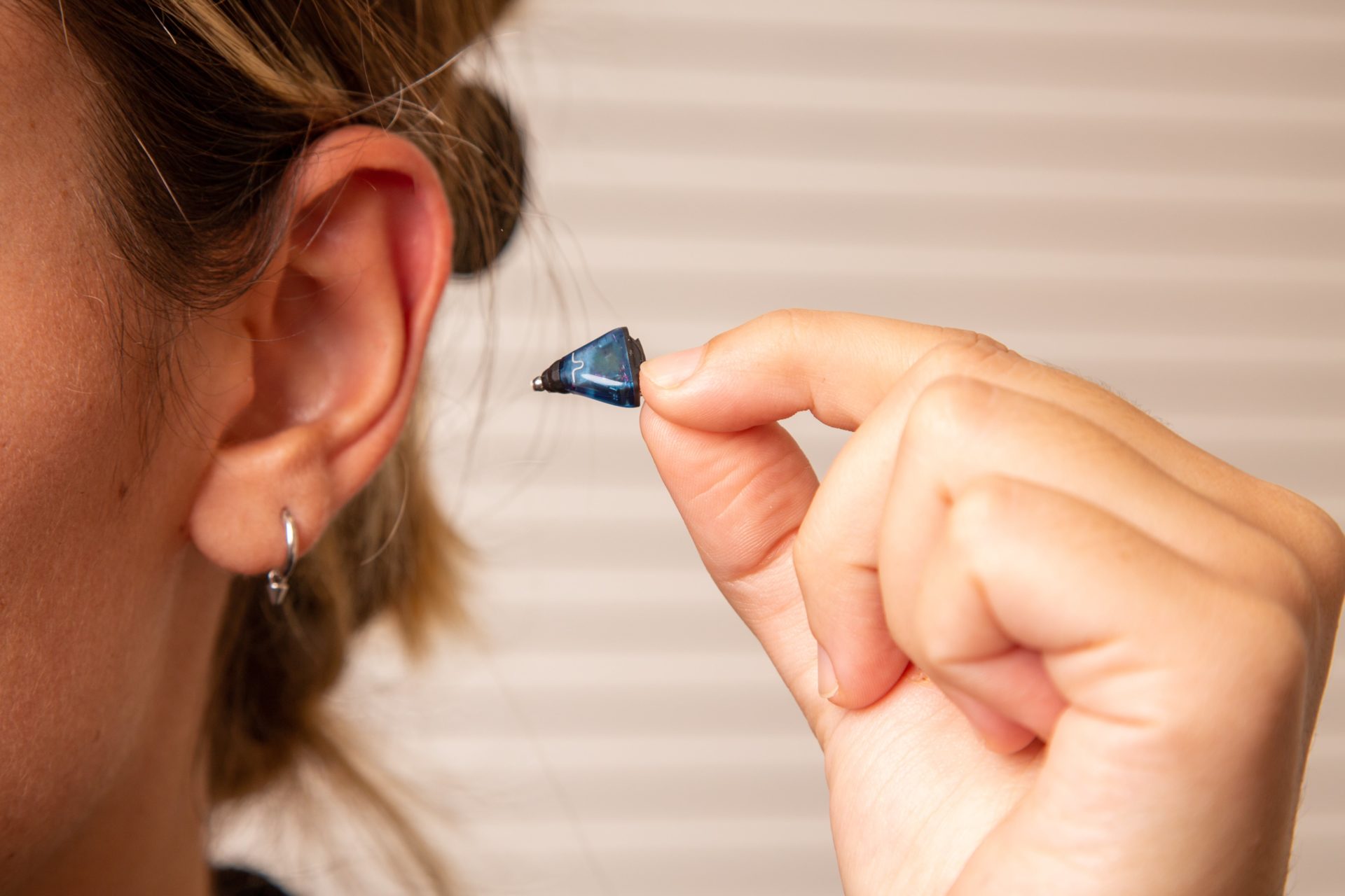 close up of hearing aid