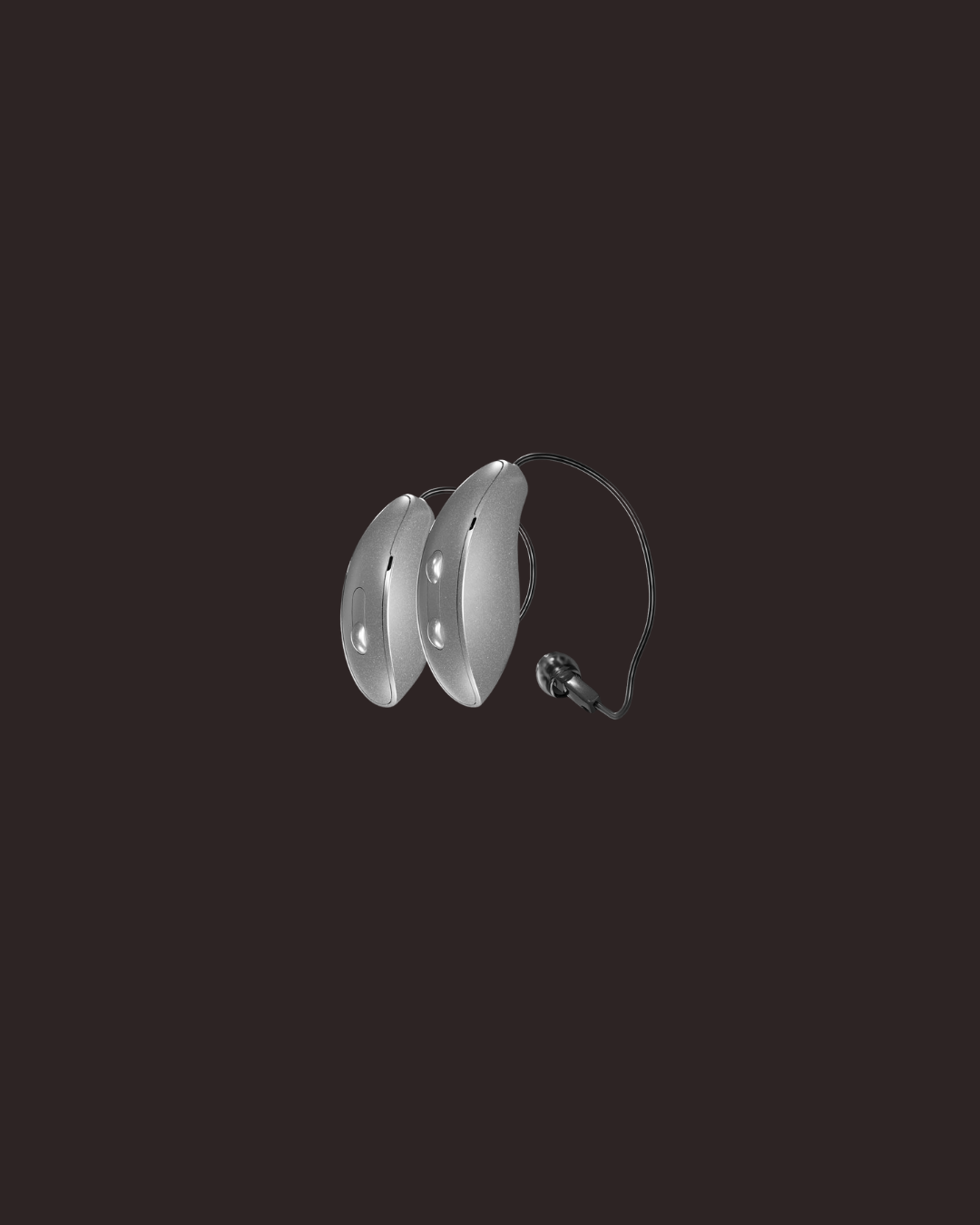 Starkey Edge AI hearing aids set against a black background.